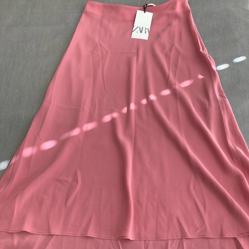 ZARA SATIN MIDI SKIRT